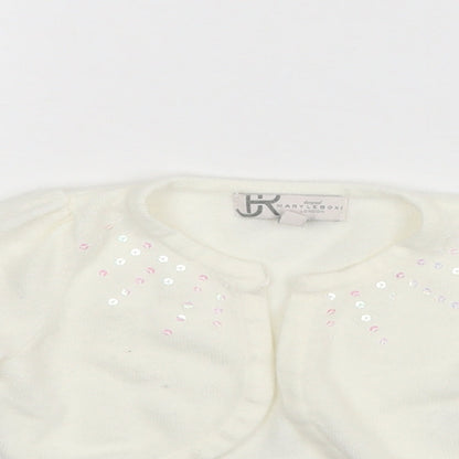 Close-up detail of Marylebone girls’ white basic blouse, size 12-18, months