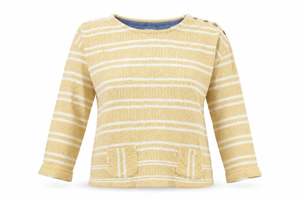 Faithful Womens Gold Striped  Pullover Jumper Size 12
