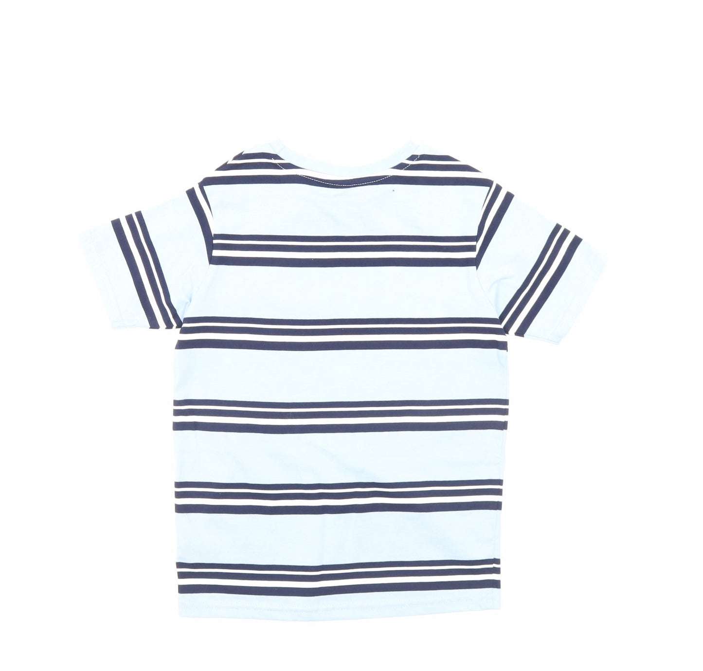 George Boys Blue Striped  Basic T-Shirt Size 6-7 Years