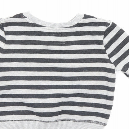 Brand and care label for Mini Rebel boys’ multicoloured striped jumper, size 18-24, months - christmas jumper