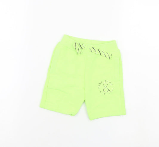 Mini Rebel Boys Green   Cropped Trousers Size 12-18 Months
