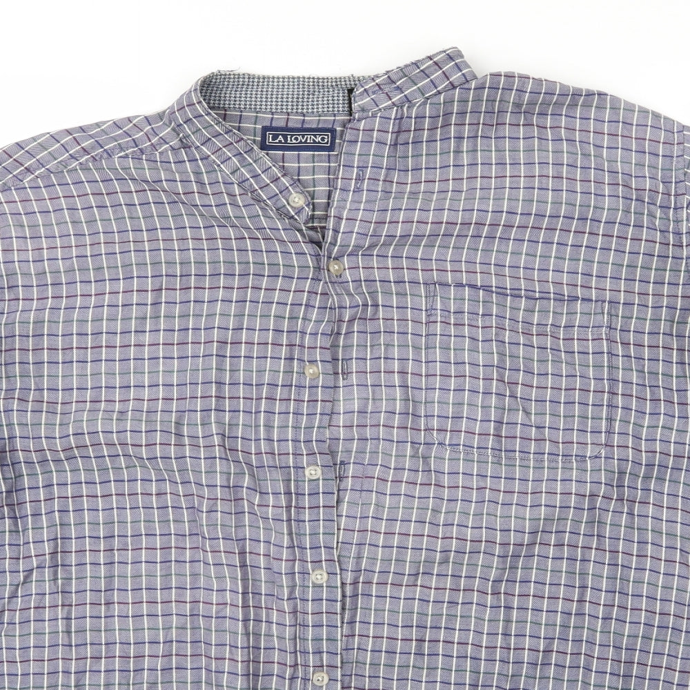 LA Loving Mens Multicoloured Check   Button-Up Size L