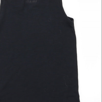 Brand and care label for F&F girls’ black basic tank, size 8-9, years - summer