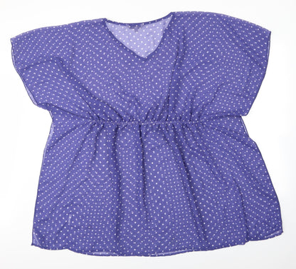 Peacocks Womens Purple Paisley  Basic Blouse Size S