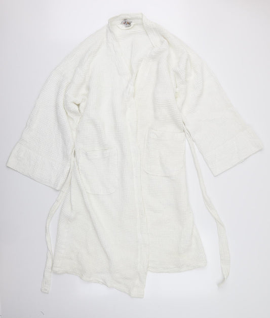 Floringo Womens White Check   Robe