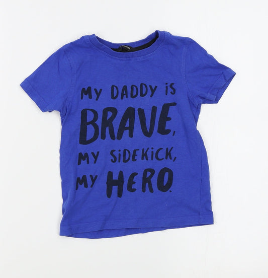 George Boys Blue   Basic T-Shirt Size 2-3 Years
