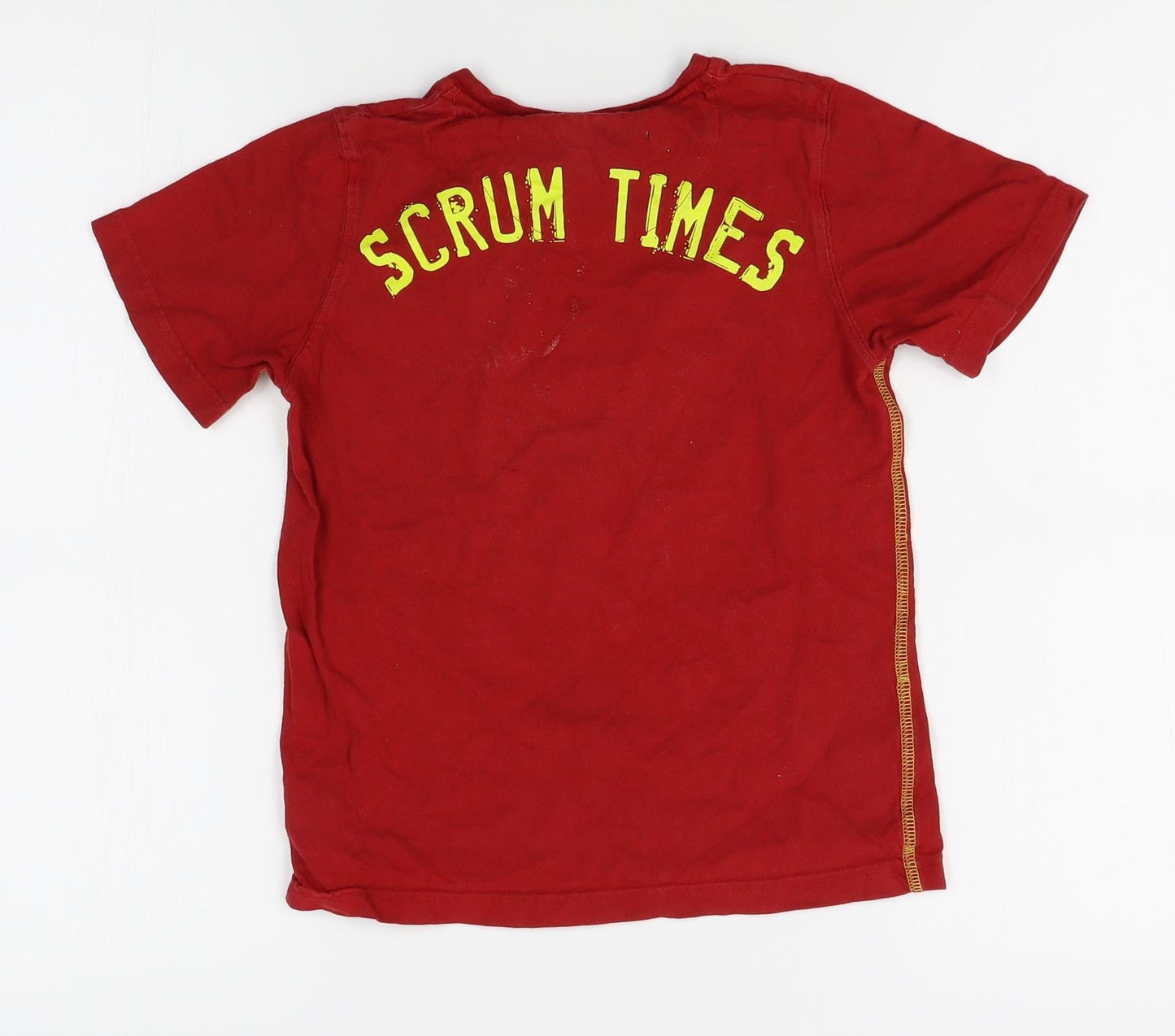 M&S Boys Red   Basic T-Shirt Size 5-6 Years