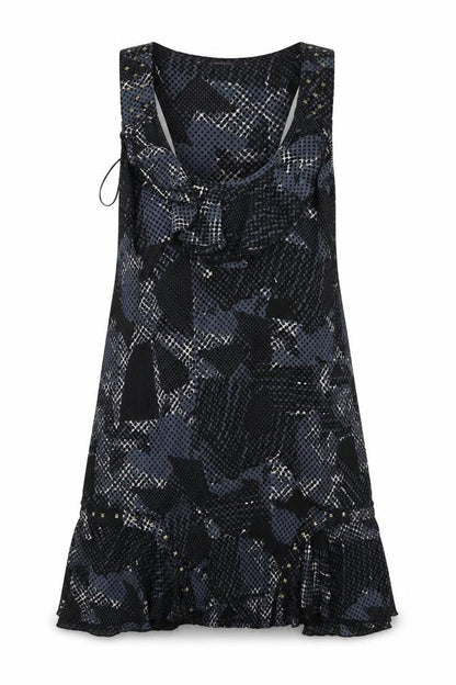 Front view of Miss Selfridge women’s blue a-line, size UK 10