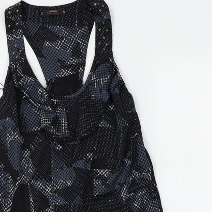 Close-up detail of Miss Selfridge women’s blue a-line, size UK 10