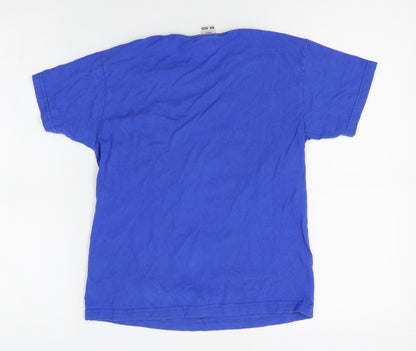 Preloved Fruit of the Loom Boys Blue   Basic T-Shirt Size 7-8 Years  - skeleton - Back