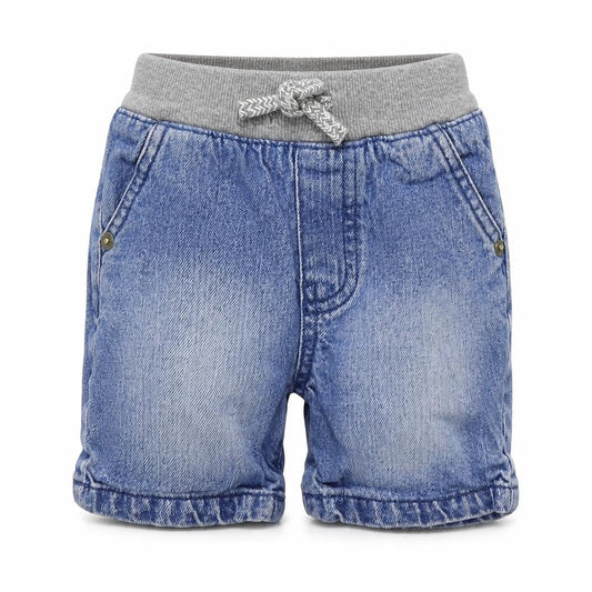 Front view of F&F Baby Blue Denim Jeans, size 12-18, Months - shorts