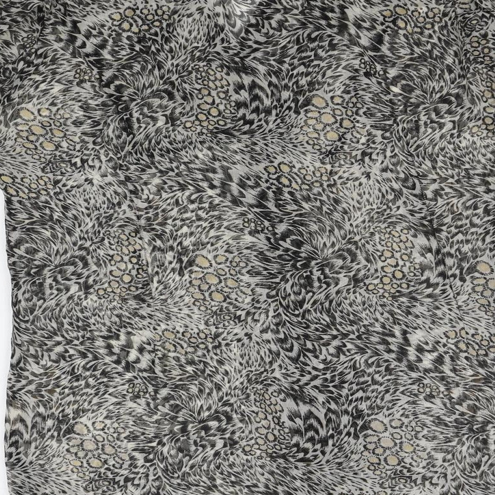 papersun Womens Grey Animal Print  Cardigan Jumper Size 10