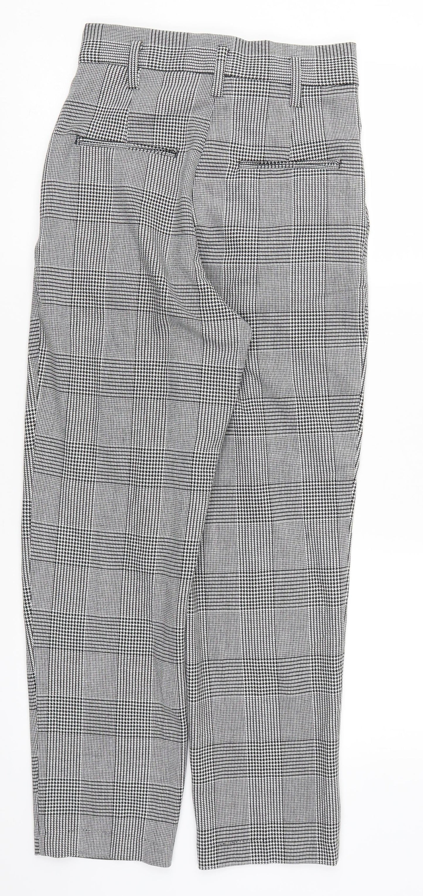H&M Womens Grey Houndstooth  Trousers  Size 6 L26 in