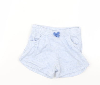 Additional front view of E-vie Angel girls’ blue boyfriend shorts, size 5, years