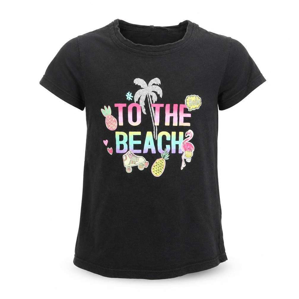 George Girls Black   Basic T-Shirt Size 7-8 Years