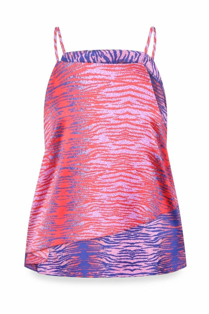 George Womens Red Geometric Satin Basic Blouse Size 14