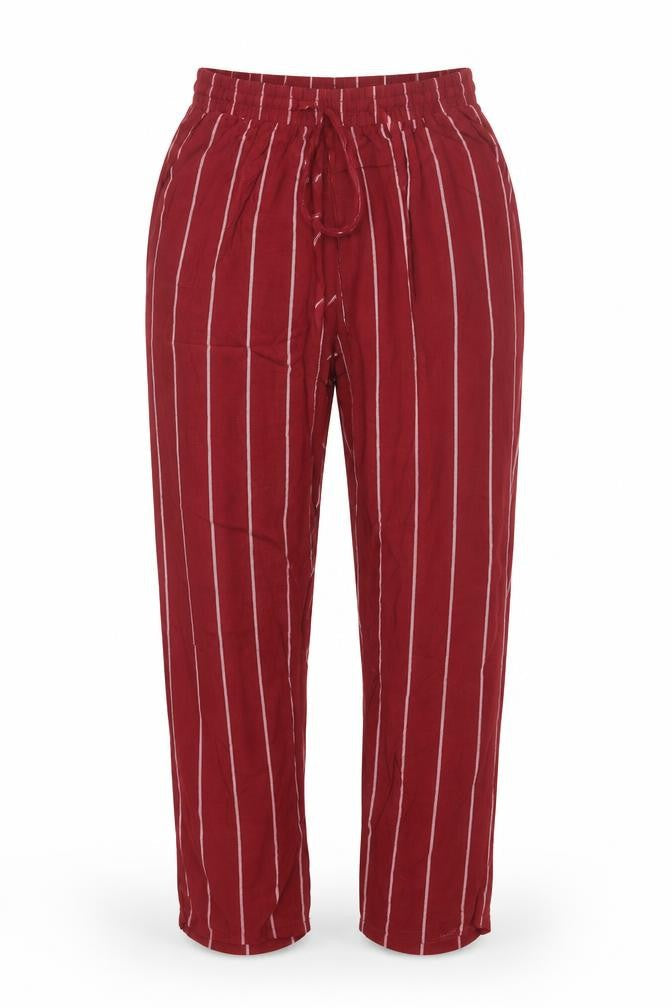 PRETTYLITTLETHING Womens Red Striped  Trousers  Size 8 L23 in
