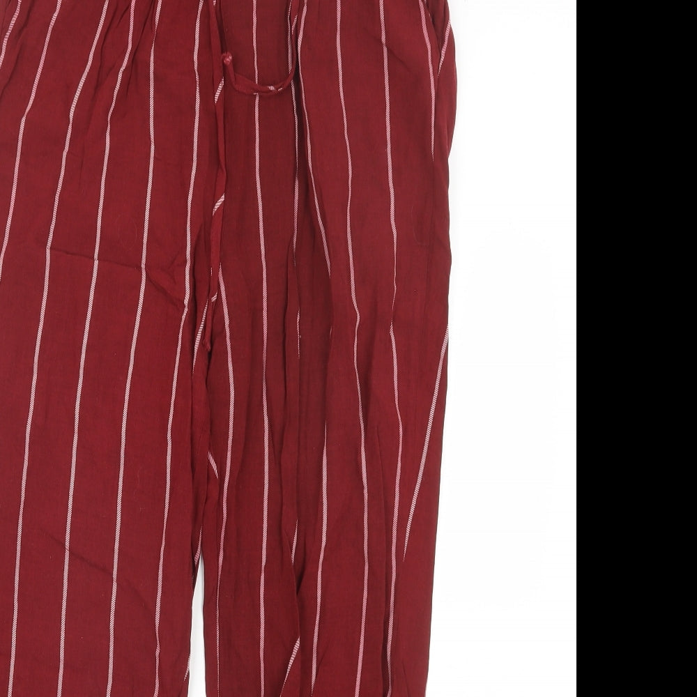 PRETTYLITTLETHING Womens Red Striped  Trousers  Size 8 L23 in