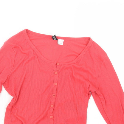 Divided by H&M Womens Pink   Basic Button-Up Size S