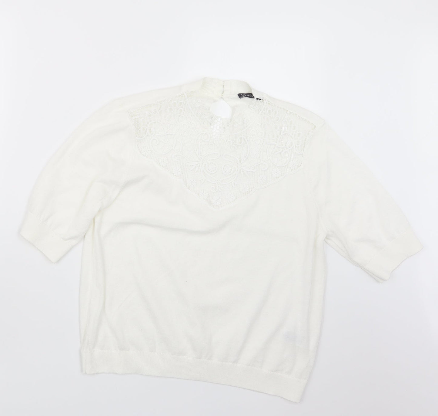Marks and Spencer Womens White  Knit Pullover Jumper Size 14