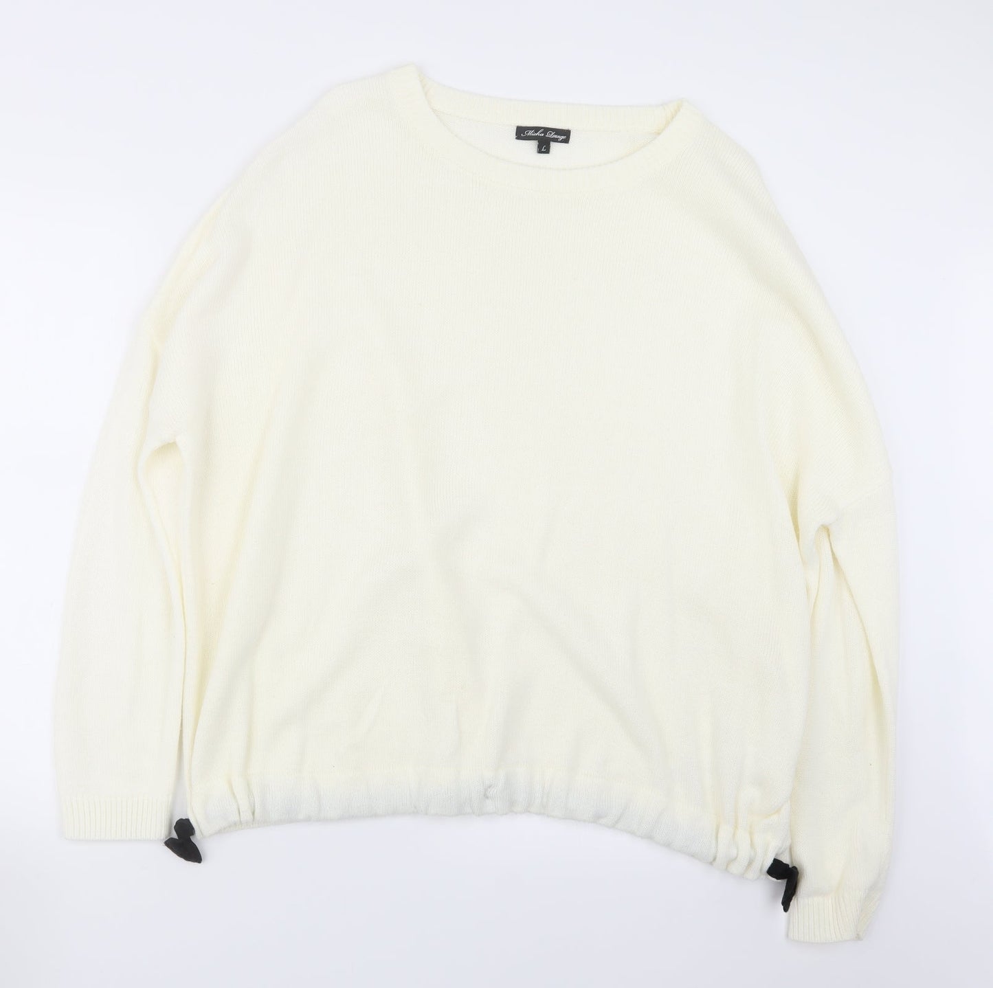 Micha Lounge Womens Ivory  Knit Pullover Jumper Size L