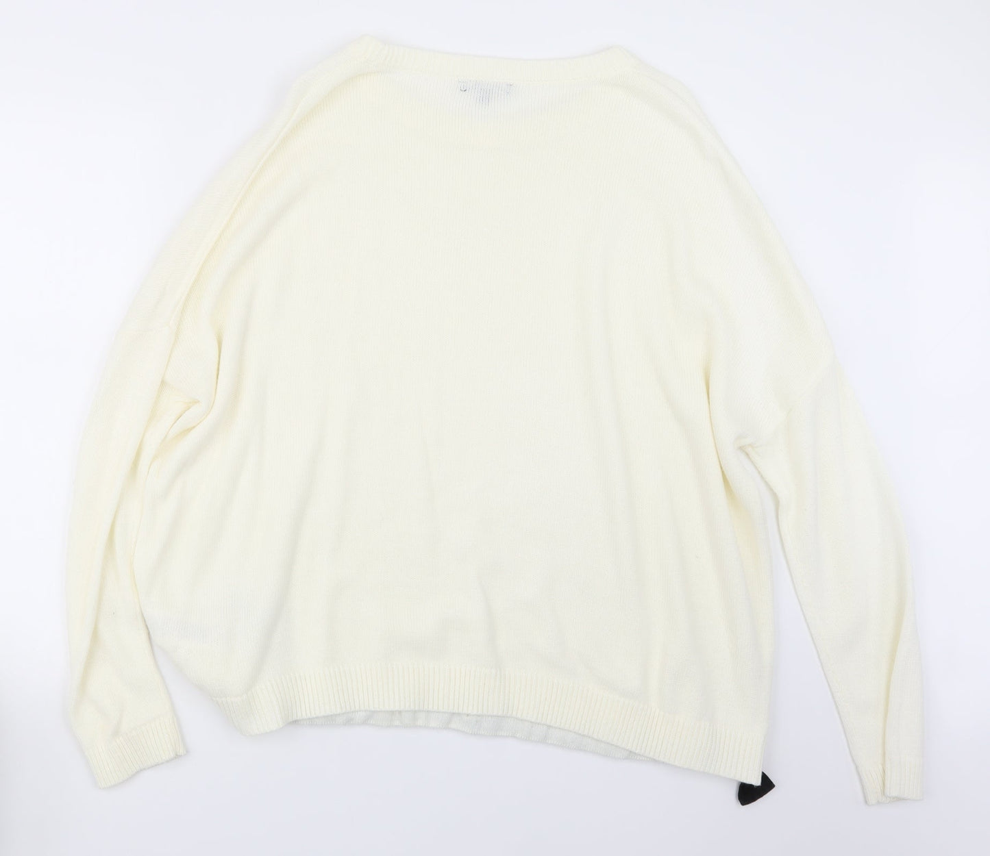 Micha Lounge Womens Ivory  Knit Pullover Jumper Size L