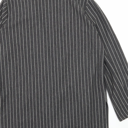 Stradivarius Womens Grey Striped  Jacket Coat Size 12