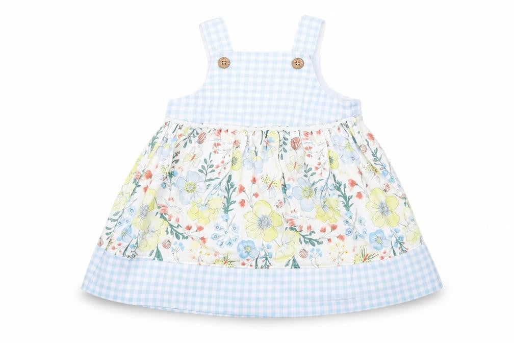 Nutmeg Girls  Floral  Pinafore/Dungaree Dress  Size 3-6 Months