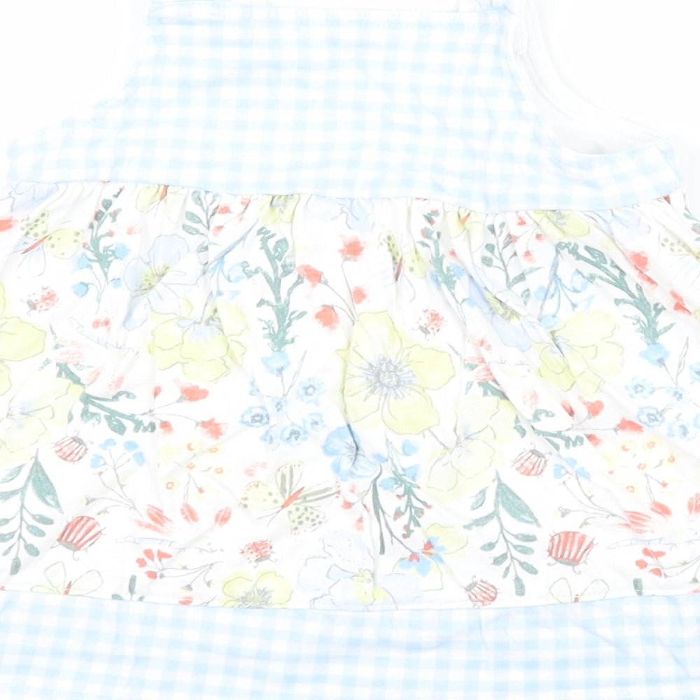Nutmeg Girls  Floral  Pinafore/Dungaree Dress  Size 3-6 Months