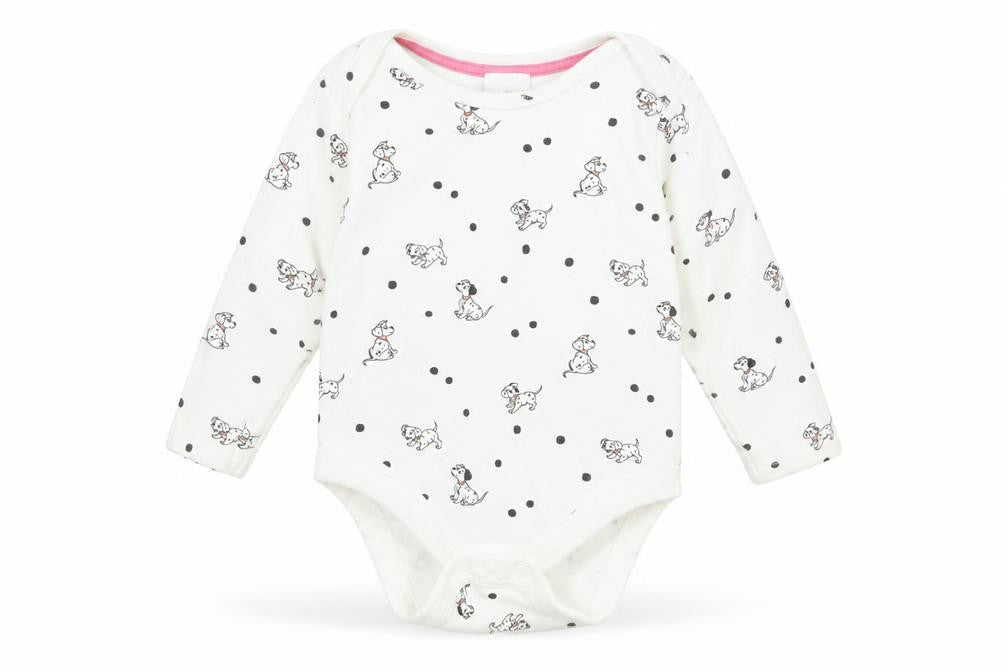 Disney Girls White Polka Dot Jersey Babygrow One-Piece Size 6-9 Months