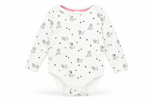 Disney Girls White Polka Dot Jersey Babygrow One-Piece Size 6-9 Months