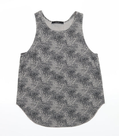 Decjuba Womens Grey Animal Print Jersey Basic Tank Size 10