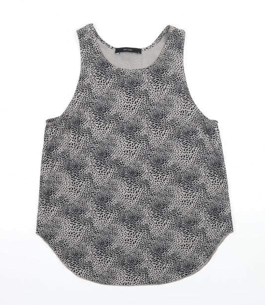 Decjuba Womens Grey Animal Print Jersey Basic Tank Size 10