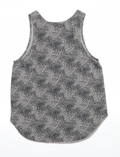Decjuba Womens Grey Animal Print Jersey Basic Tank Size 10