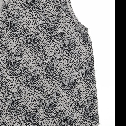 Decjuba Womens Grey Animal Print Jersey Basic Tank Size 10