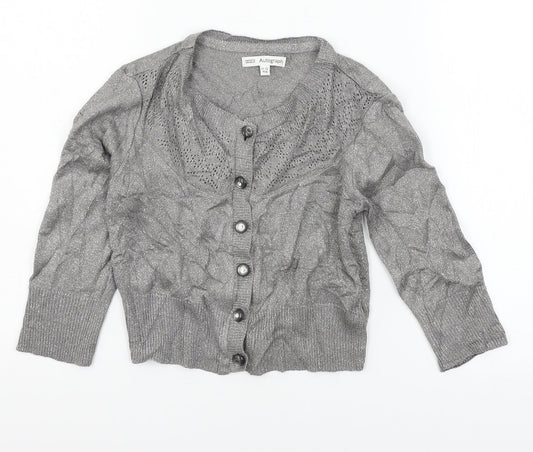 Marks and Spencer Girls Grey  Knit Cardigan Jumper Size 11-12 Years