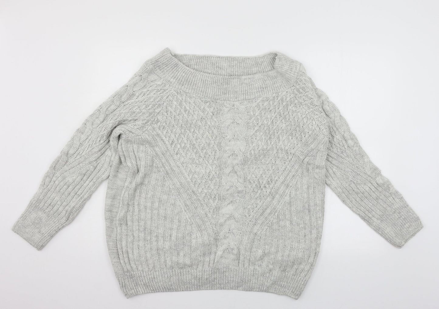 Papaya Womens Grey  Knit Pullover Jumper Size L