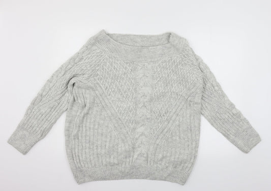 Papaya Womens Grey  Knit Pullover Jumper Size L