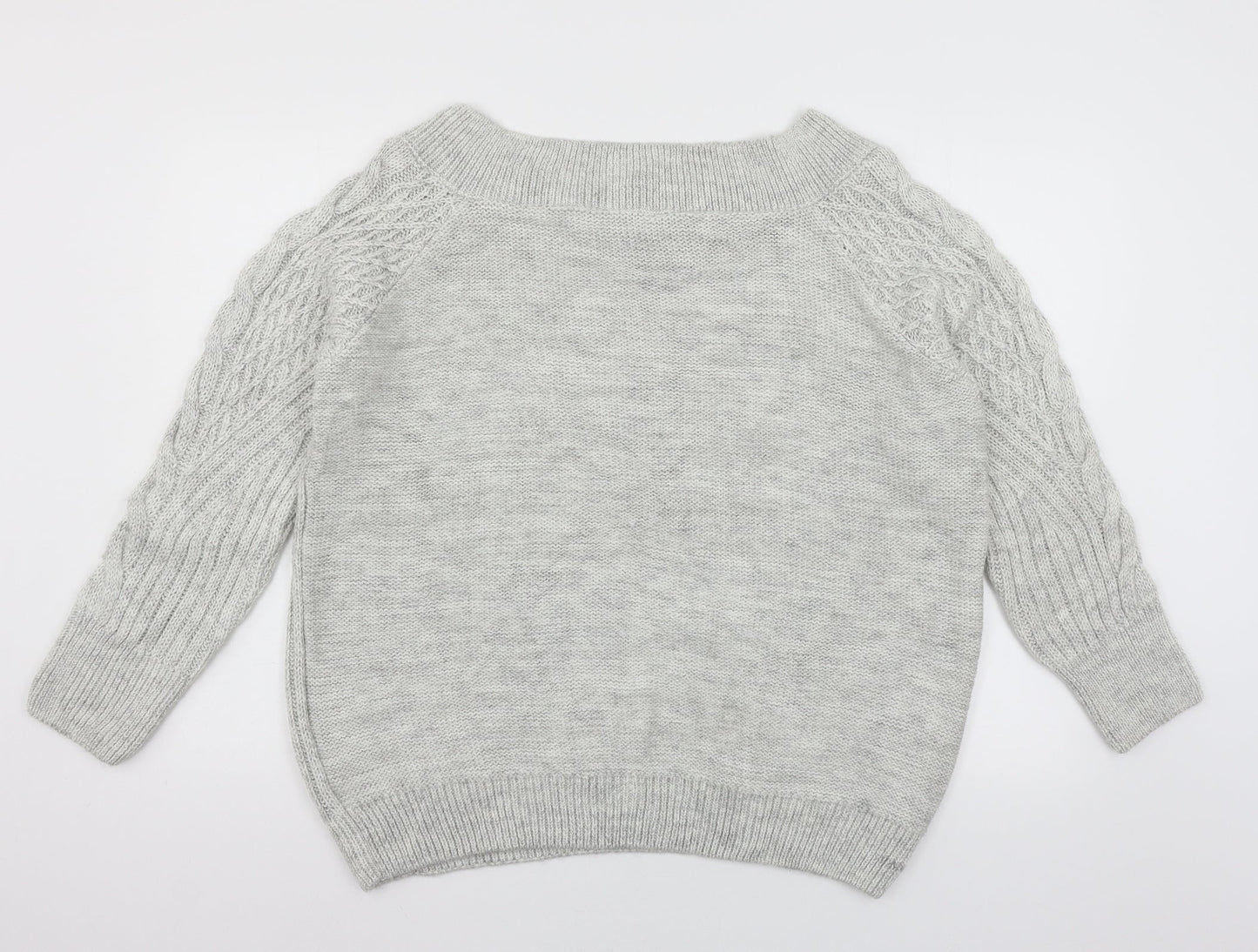 Papaya Womens Grey  Knit Pullover Jumper Size L