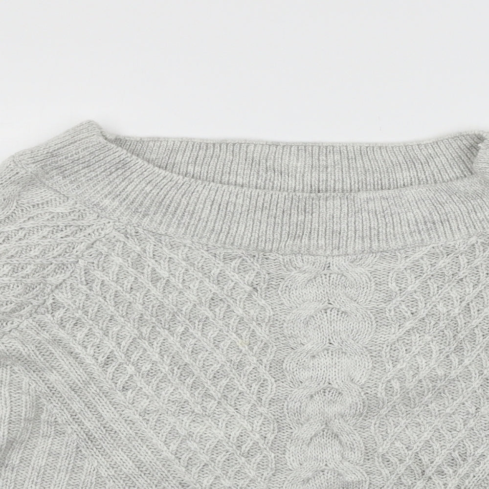 Papaya Womens Grey  Knit Pullover Jumper Size L