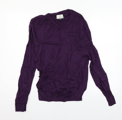 Preloved George Mens Purple  Knit Pullover Jumper Size S - Front