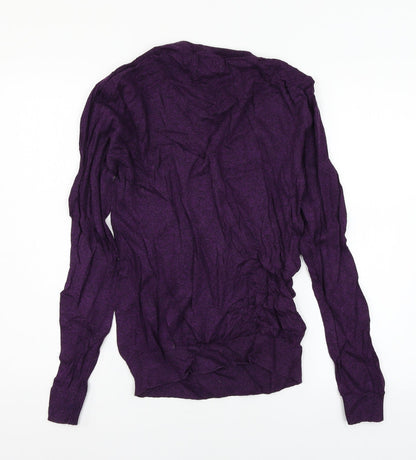 Preloved George Mens Purple  Knit Pullover Jumper Size S - Back