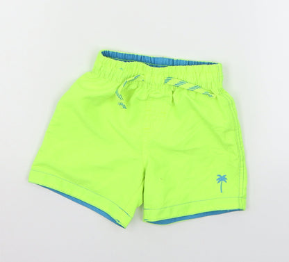 Additional front view of Rebel boys’ green sweat shorts, size 2-3, years