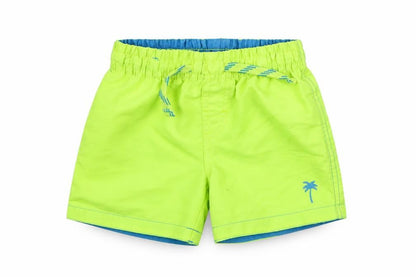Front view of Rebel boys’ green sweat shorts, size 2-3, years