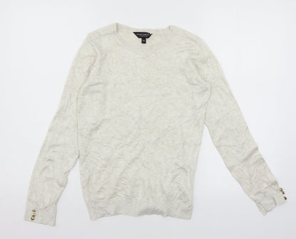 Dorothy Perkins Womens Ivory  Knit Pullover Jumper Size 8