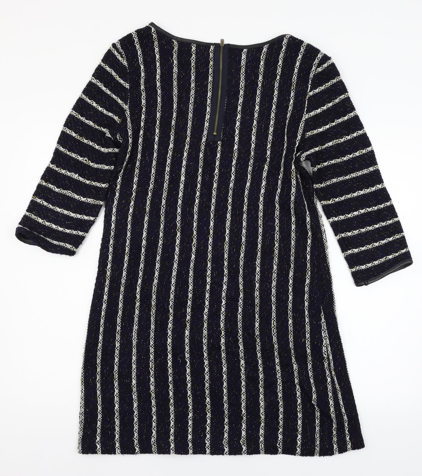 Full Circle Womens Blue Striped Knit Shift  Size L