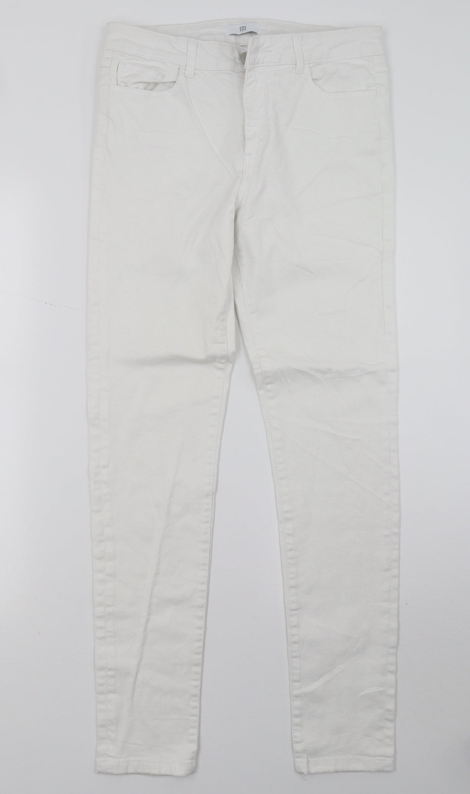 Preworn Womens White   Skinny Jeans Size 10 L28 in