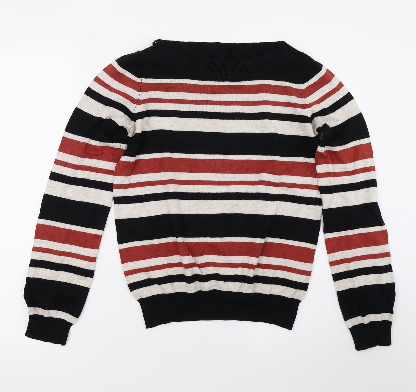 Debenhams Womens Black Striped  Pullover Jumper Size 12