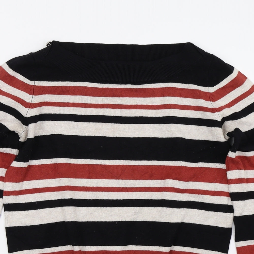 Debenhams Womens Black Striped  Pullover Jumper Size 12