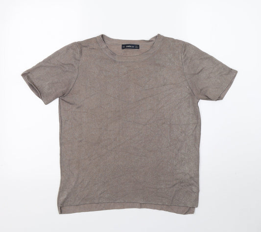 Zata Womens Grey   Basic T-Shirt Size M